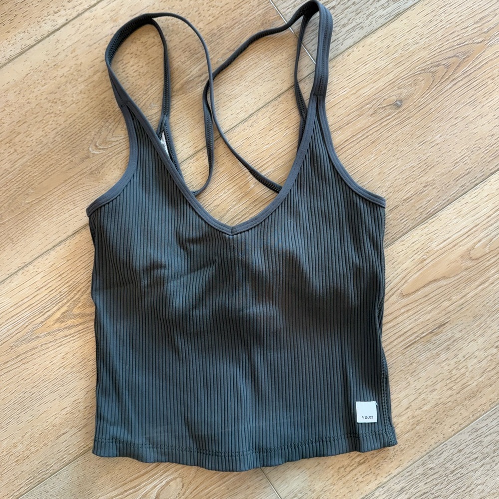 Vuori Green Ribbed Tank Top
